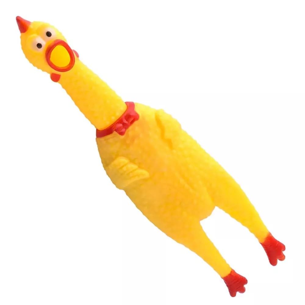 LATRAT Yellow Rubber Squeaky Decompression Small Toy for Pets or Children