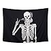 MARTINE MALL Rock and Roll Skull Tapestries, Funny Skull Human Skeleton Tapestry Wall Hanging for Room Decoration, Black and White Wall Art Tapestry (59.1