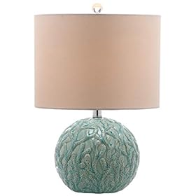 SAFAVIEH Lighting Collection Robinson Coastal Beach House Coral Reef Light Blue Round 21-inch Bedroom Living Room Home… 41xnnVtVQnL