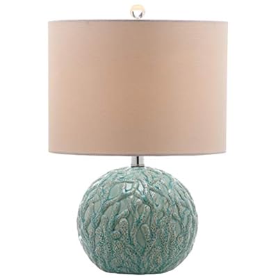 SAFAVIEH Lighting Collection Robinson Coastal Beach House Coral Reef Light Blue Round 21-inch Bedroom Living Room Home… 41xnnVtVQnL