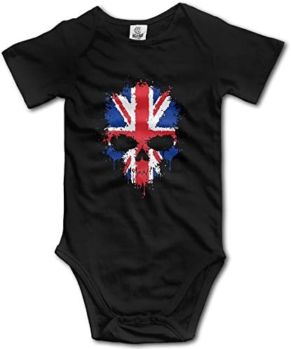 British UK Flag Sugar Skull Short Sleeve Baby's Bodysuits