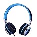 FOSTO Headphones, FT58 Stereo Foldable Headset Strong Low Bass Headphones with Microphone for iPhone, All Android Smartphones, PC, Laptop, Mp3/mp4, Tablet Earphones(Blue)