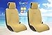 Sojoy Universal Car Seat Covers Four Season Fashionable Car seat Protector for Front 2 Seats 2.0 New Version Honeycomb Cloth (Tan)