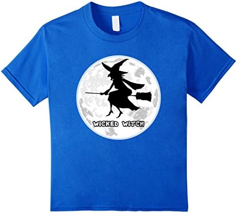 Kids Hollween Flying Wicked Witch Humor T-shirt 4 Royal Blue