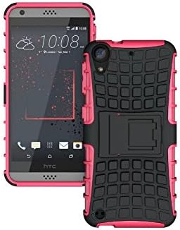 HTC Desire 530 Case, HAOSHI Shockproof Design Premium Heavy Duty Defender Dual Layer Protector Hybrid Case for [HTC Desire 530 Heavy Duty Case] HTC Desire 550 / 555 Case Rose red