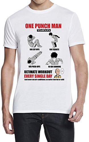 One Punch Man Saitama Men Unisex Shirt Small White