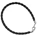 Beadaholique Leather Braided Bracelet with Lobster Clasp Fits Pandora, 8.5-Inch, Black Faux