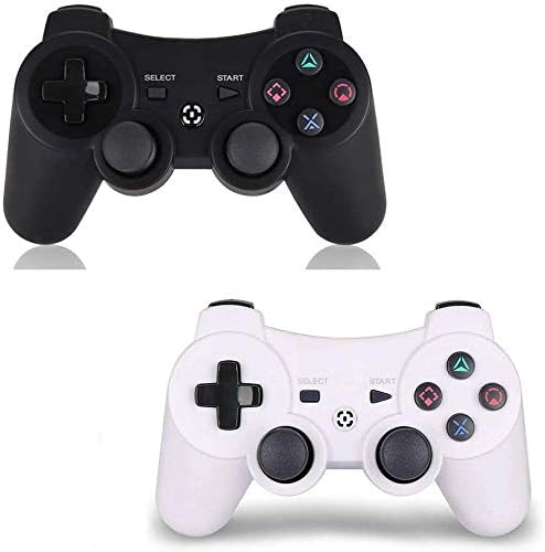 PS3 Controller Wireless 2 Pack - for D-S3 Remote for P-S-3,D-S3 Joystick (White+Black)