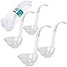 Fit Meal Prep Plastic Punch Bowl Ladle - Clear Serving Spoon for Dressings, Soup, Sauce, Fruit Juices in Cocktail Parties Banquets Catering, Disposable Commercial Grade Acrylic Scoop [Pack of 4] 5 oz