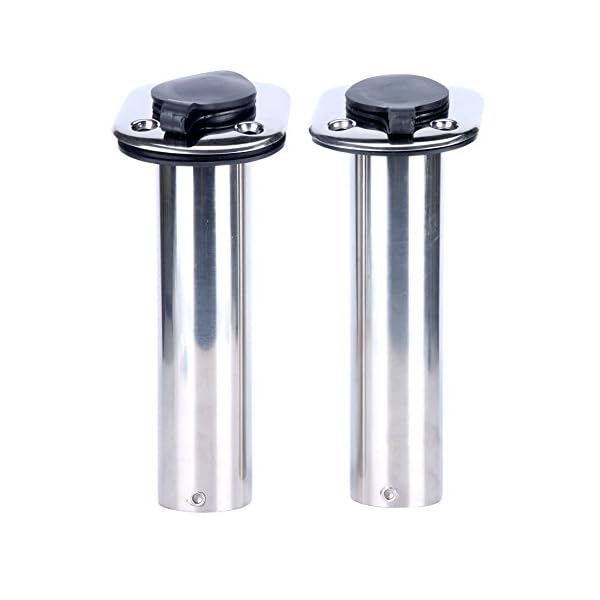 2x-Amarine-made-15-Degree-ROD-Holders-Stainless-Steel-Rubber-Cap-Liner-Gasket