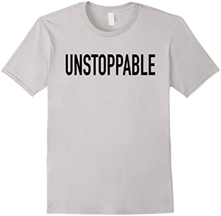 Mens Unstoppable T-Shirt Large Silver
