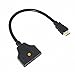 1080P HDMI Splitter, Superior Quality HDMI Splitter 1 HDMI Male to 2 Female Splitter Converter Cable 1 in 2 Out Splitter Adapter [Splits HDMI Signal to 2 Outputs] - Black 11.8-Inch