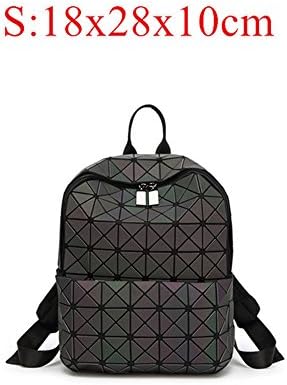 Luminous BAO Backpacks Woman Folded Geometric Backpack Women Noctilucent Female Bagpack For Girl School bag (Luminous S)