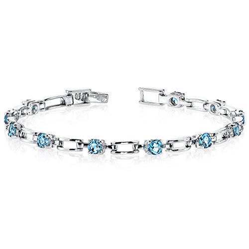 London blue topaz bracelet sterling silver rhodium nickel finish …