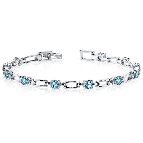 London Blue Topaz Bracelet Sterling Silver Rhodium Nickel Finish 3.00 Carats Chic Design