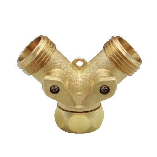 Brass Garden Hose Thread Inlet with 2 Thread Outlets
