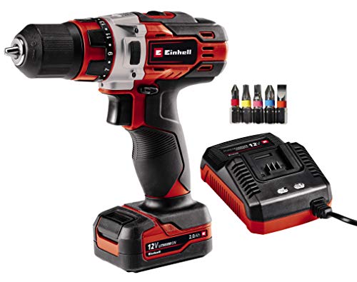 Einhell Akku-Bohrschrauber TE-CD 12/1 Li (Li-Ion, 12 V, 2-Gang-Getriebe, Drehzahl-Elektronik, LED-Beleuchtung, robustes…