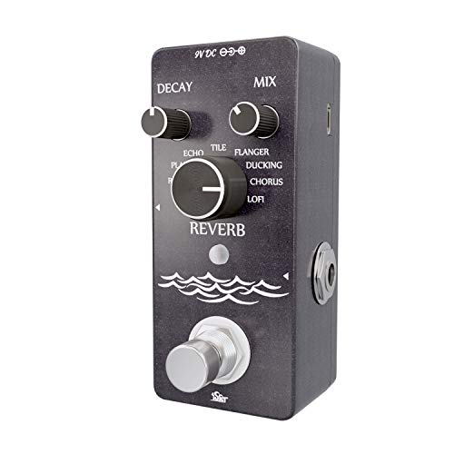 iSET Digital Reverb Guitar Pedal with 9 Modes Guitar Effect Pedal for