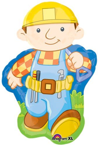 Bob the Builder Mylar Balloon Super Shape jumbo blue yellow 33 inch