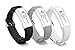 BeneStellar Fitbit Alta Band, Silicone Replacement Band for Fitbit Alta HR and Alta Band With Metal Clasp (Classic) (B# Black&White&Gray)