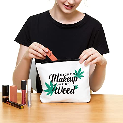 Funny Marijuana Weed Leaf Makeup Cosmetic Bag Zipper Pouch Might Be Makeup Might Be Weed Cosmetic Travel Bag Toiletry Make Up Case Multifunction Pouch Gifts For Women Stoner Friend Pricepulse