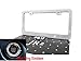 Popular Bling 7 Row White/Clear Color Crystal Metal Chrome License Plate Frame With Free Screw Cap