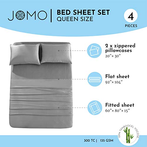 4-Piece-Bamboo-Sheets-100-Organic-Bamboo-Sheets-Luxury-Bamboo-Sheet-Set-Soft-Cooling-Bed-Sheets-Gray-Queen