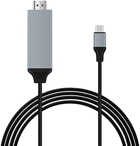 USB Type C to HDMI Cable, 6.56ft Plug and Play USB 3.1 Tpye C to HDMI Display Port 4K HDTV Cable with USB Charging Cable for 2017/2016 MacBook Pro, iMac 2017, Galaxy S8 / S8 Plus, 2015 MacBook Adapter (Grey)