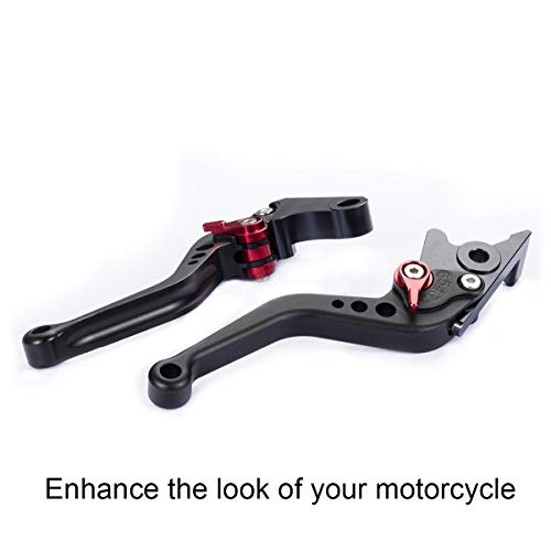 Hopider Short Brake Clutch Levers for Honda GROM MSX125 2014-2019, CBR250R 2011-2013, CBR300R/CB300F/FA 2014-2019, CB400F/CB400R 2013-2015, CBR500R/CB500F/X 2013-2019, Monkey 125 2018-2019,Black - Thumbnail 4