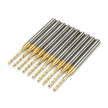 Generic 10Pcs 1.5Mm Titanium Coated Pcb Drill Bits Carbide Engraving Milling Cutter