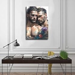 HMLZSJ Nude Muscle Male Torso Portrait Art Gay