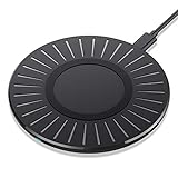Wireless Charger QI-Certified Fast Wireless Charging Pad 7.5W for iPhone Xs Max/Xs/XR/X/8/8 Plus, 10W for Galaxy Note 9/S9/S9 Plus/Note 8/S8 & Qi-Enabled Phones (NO Adapter)-Black