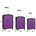 Goplus 3Pcs Luggage Set, Hardside Travel Rolling Suitcase, 20/24/28 Rolling Luggage Upright, Hardshell Spinner Luggage Set with Telescoping Handle, Coded Lock Travel Trolley Case (Purple)