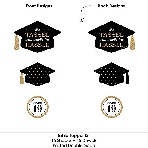 3 Gold+Tassel+Graduation+Centerpiece+Toppers