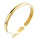 Stainless Steel 18K Gold Tone C Style Smooth Groove Open Bracelet Bangle Cuff for Women L6.49