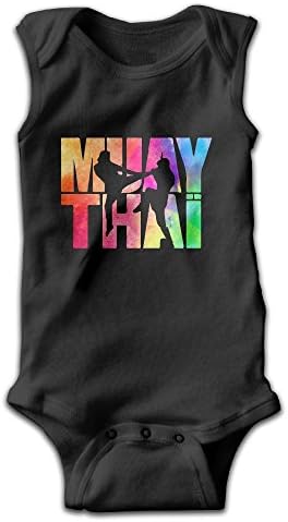 Baby Girl Boy colorful Muay Thai Thai Boxing Fitness Boxing Sleeveless Onesies Bodysuits Black