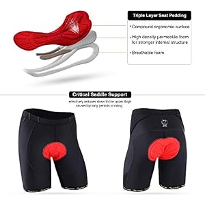 Sportneer Men's Cycling Shorts Biking Bike Half Pants 4D Coolmax Padded, Comfort
