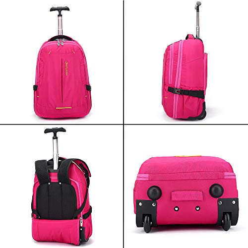 Wheeled Laptop Backpack 18" Rolling Carry-on Trolley School Bags Travel Luggage - Thumbnail 5