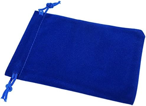 Wuligirl 50pcs Velvet Cloth Bag 3.54x4.72" Blue Storage Jewelry Pouches Bag with Drawstring Organizer Rings Earrings Necklace Bracelet for Women (50 PCS Blue 3.54x4.72")