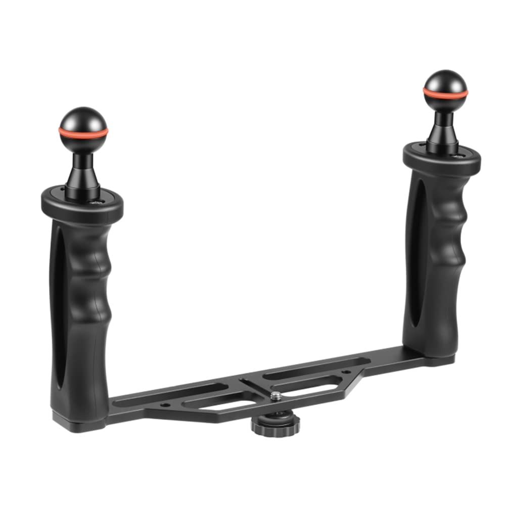 Hopbucan Dual Handles Aluminium Alloy Tray Stabilizer for Underwater Camera Housings Diving Camera Bracket