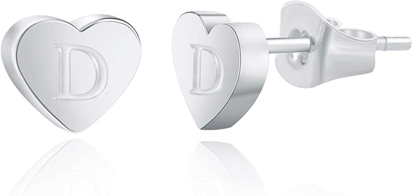 Amazon Com Lanqueen Mini Letter D Earrings Nickel Free Alphabet Initial Earring Studs Sliver Fashion Script Jewelry Birthday Gift For Women Girls Teens Clothing