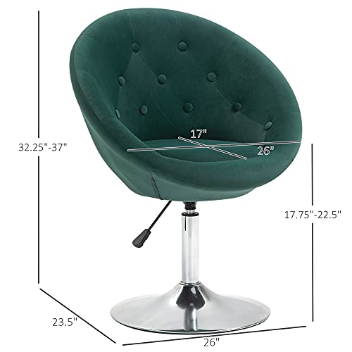 Modern Makeup Vanity Chair Round Tufted Swivel Accent Chair with