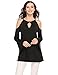 Zeagoo Women Long Sleeve Cold Shoulder Halter Neck Keyhole Swing Tunic Shirt Top