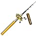 O3D Mini Portable Pocket-Size Pen-Shape Alloy Material Fishing Rods Portable Pocket Pen Shape Aluminum Alloy Fishing Rod Pole Reel