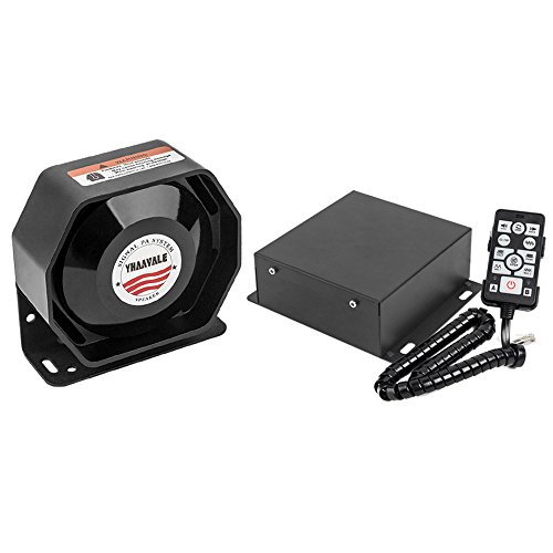 YHAAVALE 9200E Amplifier Police Siren & Metal Ultra Slime Octagon Compact Flat Speaker,DC12V 100W Multi-Tones Wired Control with Mic Loudspeaker Emergency Electronic PA System for Police Cars - Thumbnail 4