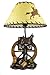 Western Saddle Table Lamp W/ Cowboy Print Shade