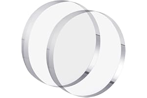 CiaoHER 1in Thickness 6in Diameter Acrylic Disc Display Block Clear Polished Round Pedestal Stand Riser 6" x 6" x 1", 2 Pack