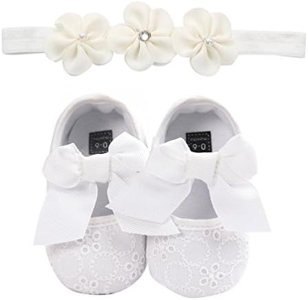 Coper Cute Shoes Set, Toddler Baby Girls Bowknot Soft Sole Shoes+1PC Hairband