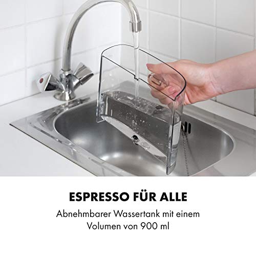 Klarstein 0,9 L Siebträgermaschine für 2 Tasse Kaffee, Mini Espressomaschine mit Milchschäumer, 20 Bar Siebträger… – Bild 5