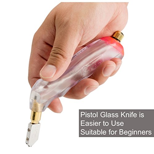 Professional Pistol Grip Glass Cutter with Oil Reservoir, Specially Designed for Handcrafted Mosaic Glass Making,Perfect for Stained Glass Making Tools by Bloomoak